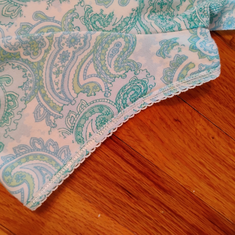Miss Elaine Aqua Paisley Nightgown Set - Picture 12 of 16